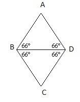 Question 15

Parallelogram ABCD has the angle measures shown. Can you conclude that it is a rhombus, a rectangle, or a square? Explain.
o Parallelogram ABCD is a square, because all four angles have the same measure
O There is not enough information
o Parallelogram ABCD isarectangle, because the diagonal creates congruent angles.
o Parallelogram ABCD isa rhombus because the diagonal bisects two angles