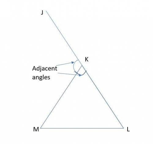 Triangle K M L is shown. Line L K extends through point J to form exterior angle J K M.

Which angle is an adjacent interior angle to ∠JKM?