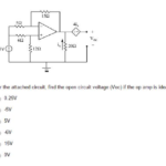 For the attached circuit. find the open circuit voltage (voc) if the op amp is ideal.